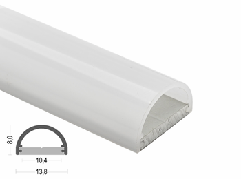 KA18 13.8x8mm Semi Round LED Aluminum Profile
